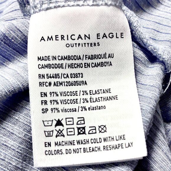 AMERICAN EAGLE SOFT & SEXY RIBBED SCOOP NECK SHORT SLEEVE TANK (TOP ONLY) - Picture 14 of 15